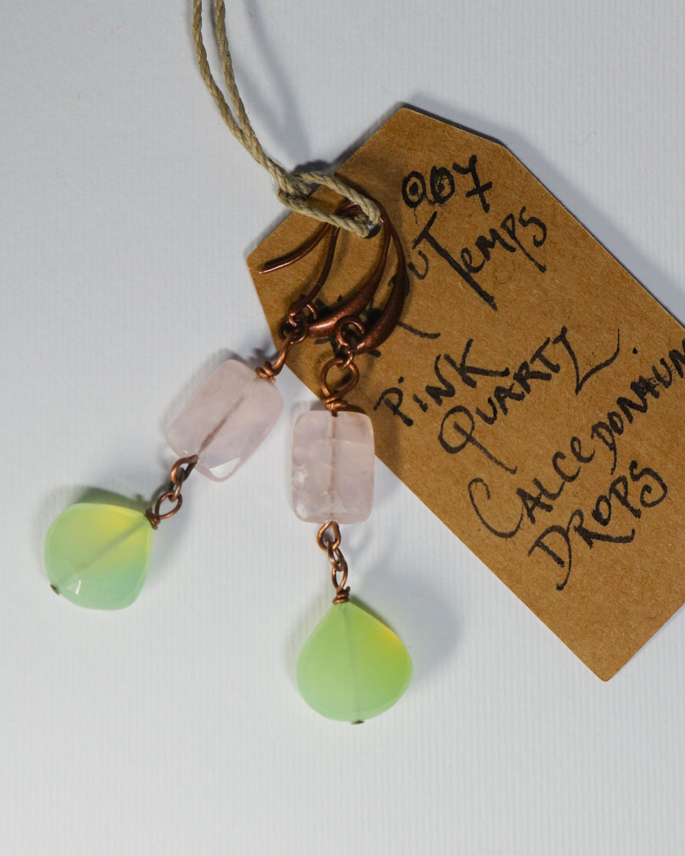 Drop Earrings "L'Air de Temps" Pink Quartz