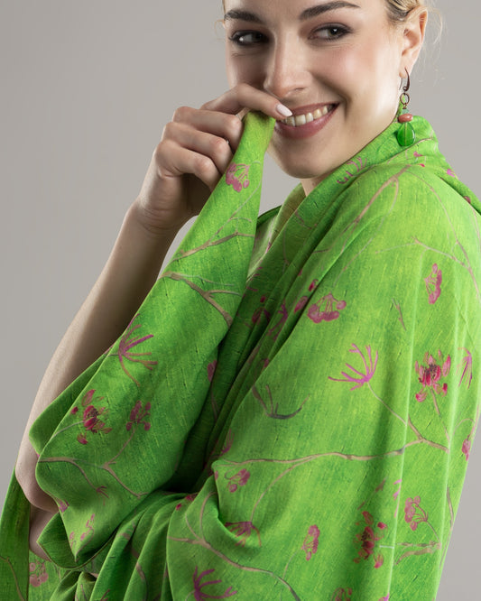 Oriental Ramage Scarf Cherry Blossoms Tribute to Milan