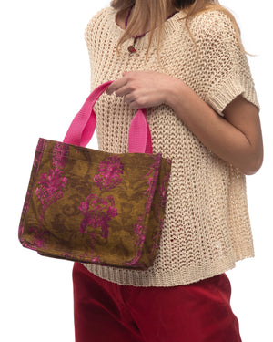 Met Tote Bag Easy Smart Bronze Fuchsia Made in Italy