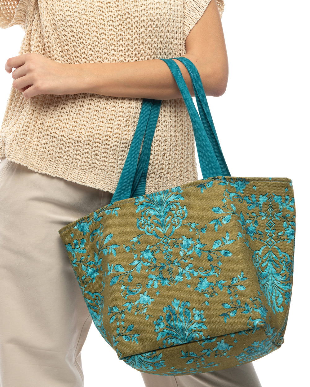 St Tropez Tote Bag Turquoise Made in Italy