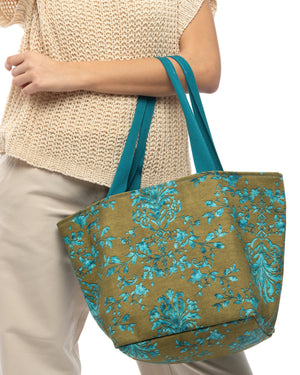 St Tropez Tote Bag Turquoise Made in Italy