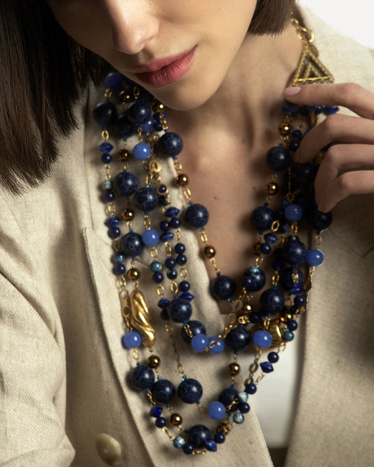 Necklace Blue Azure Beads
