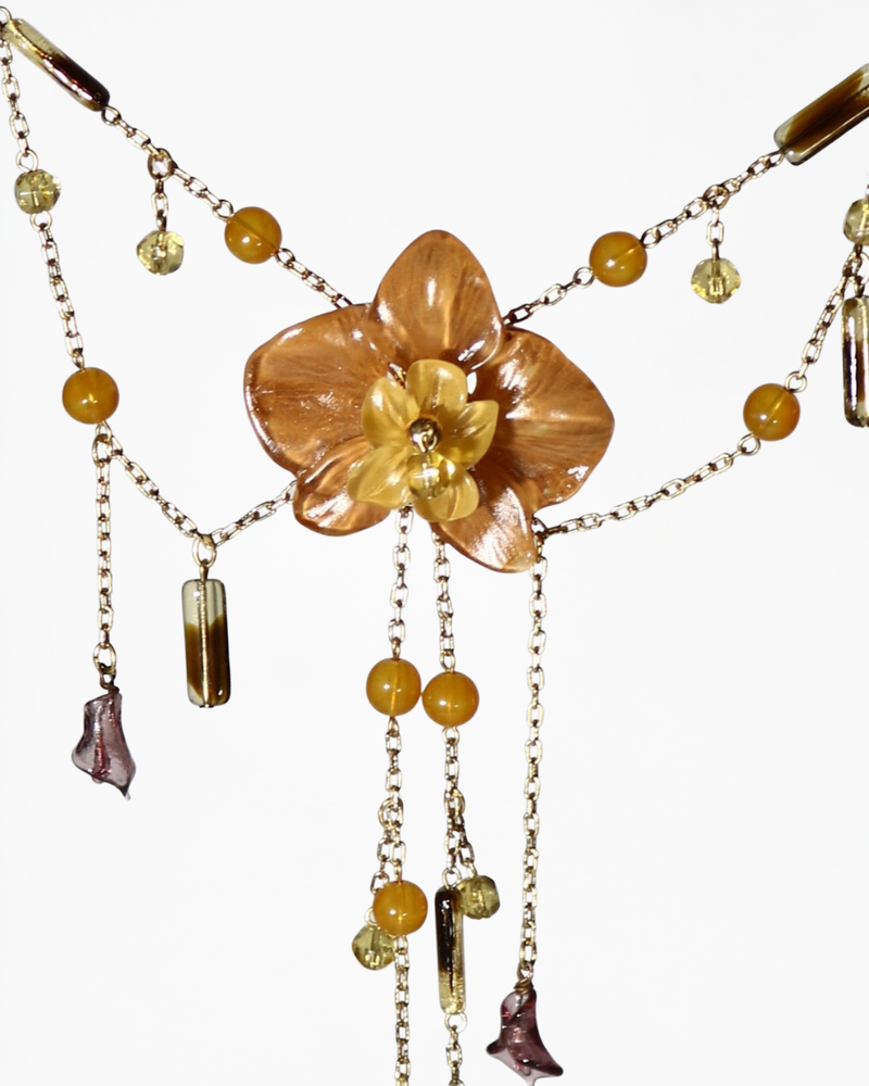 Pendant Necklace Flower-Motif