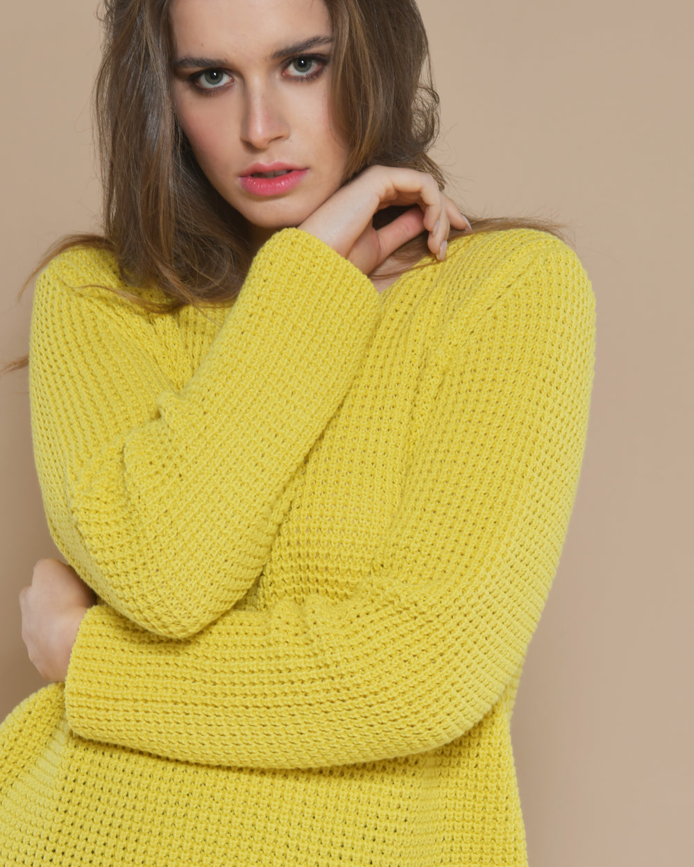 Women's Cotton Boatneck Sweater Yellow
