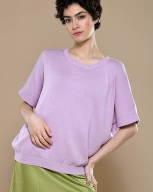 Women's Cotton Sweater Lilac