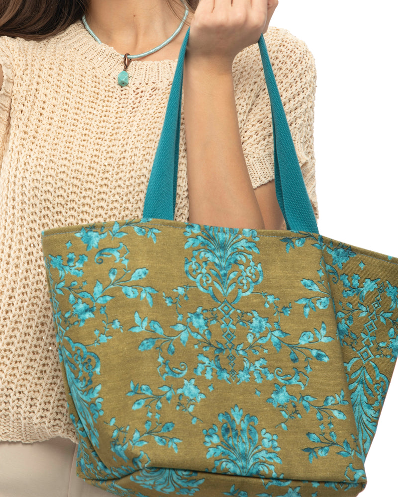 Met Tote Bag Turquoise Made in Italy