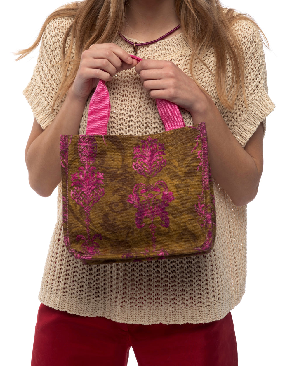 Met Tote Bag Easy Smart Bronze Fuchsia Made in Italy