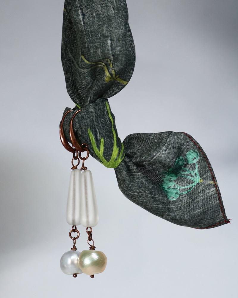 Drop Earrings "Snow White" River Pearls