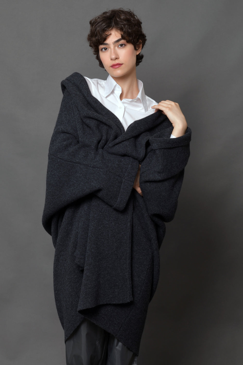 Women's Anthracite Grey Wool Coat 