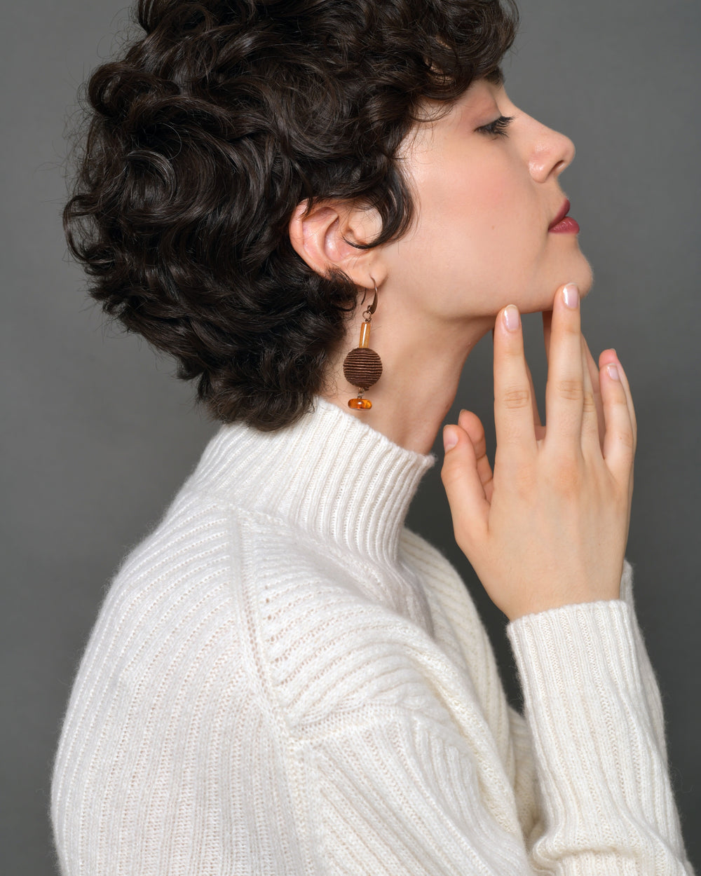 Women's Drop Earrings "Caramello Cioccolato"