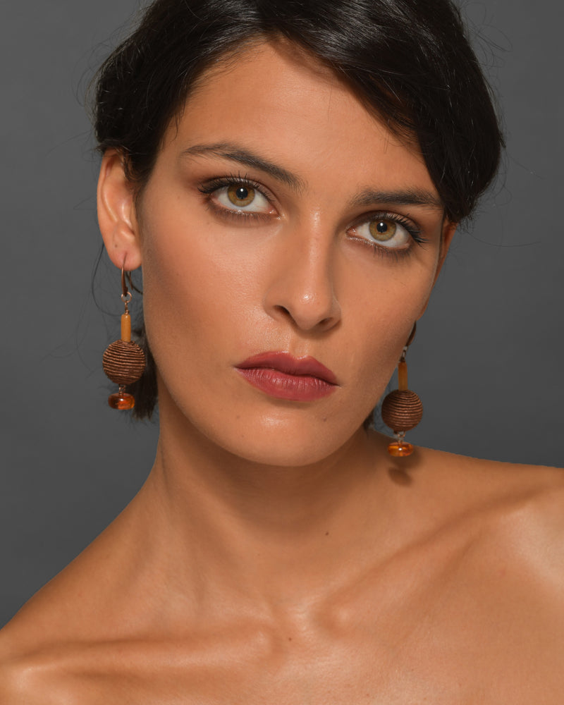 Women's Drop Earrings "Caramello Cioccolato"