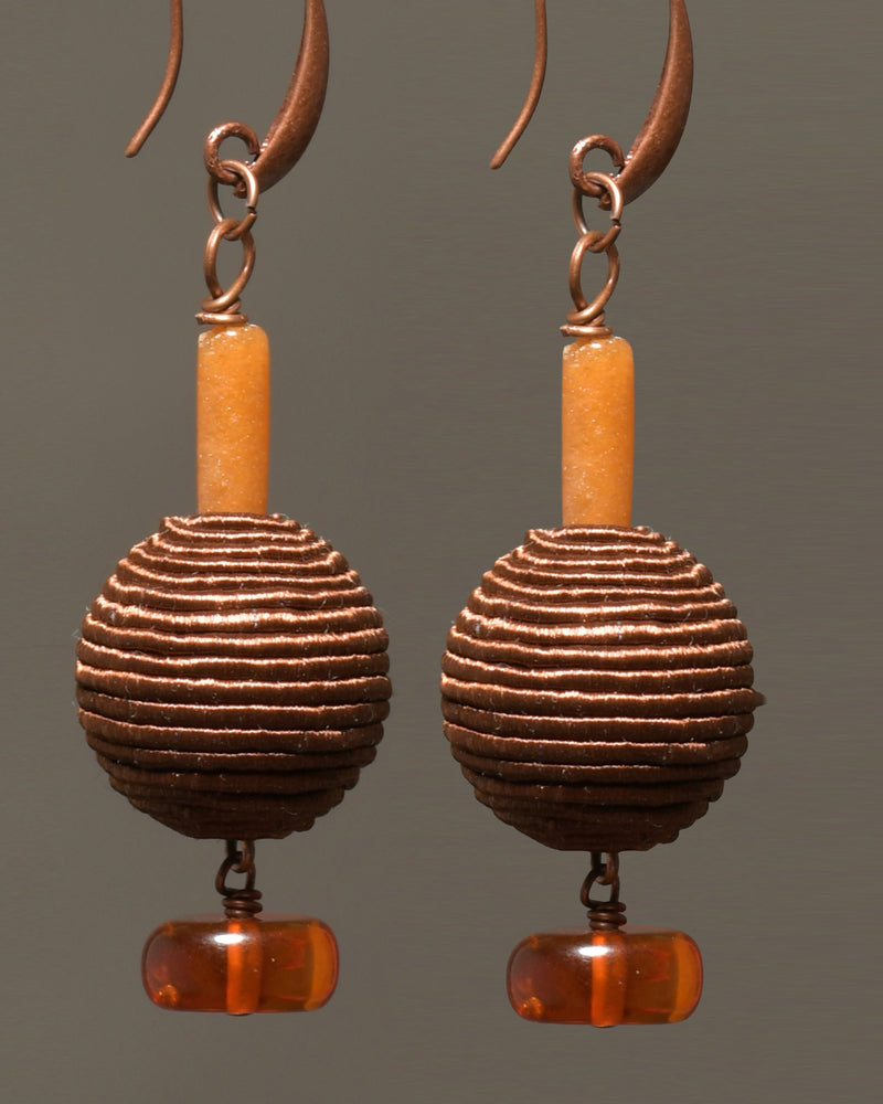 Women's Drop Earrings "Caramello Cioccolato"