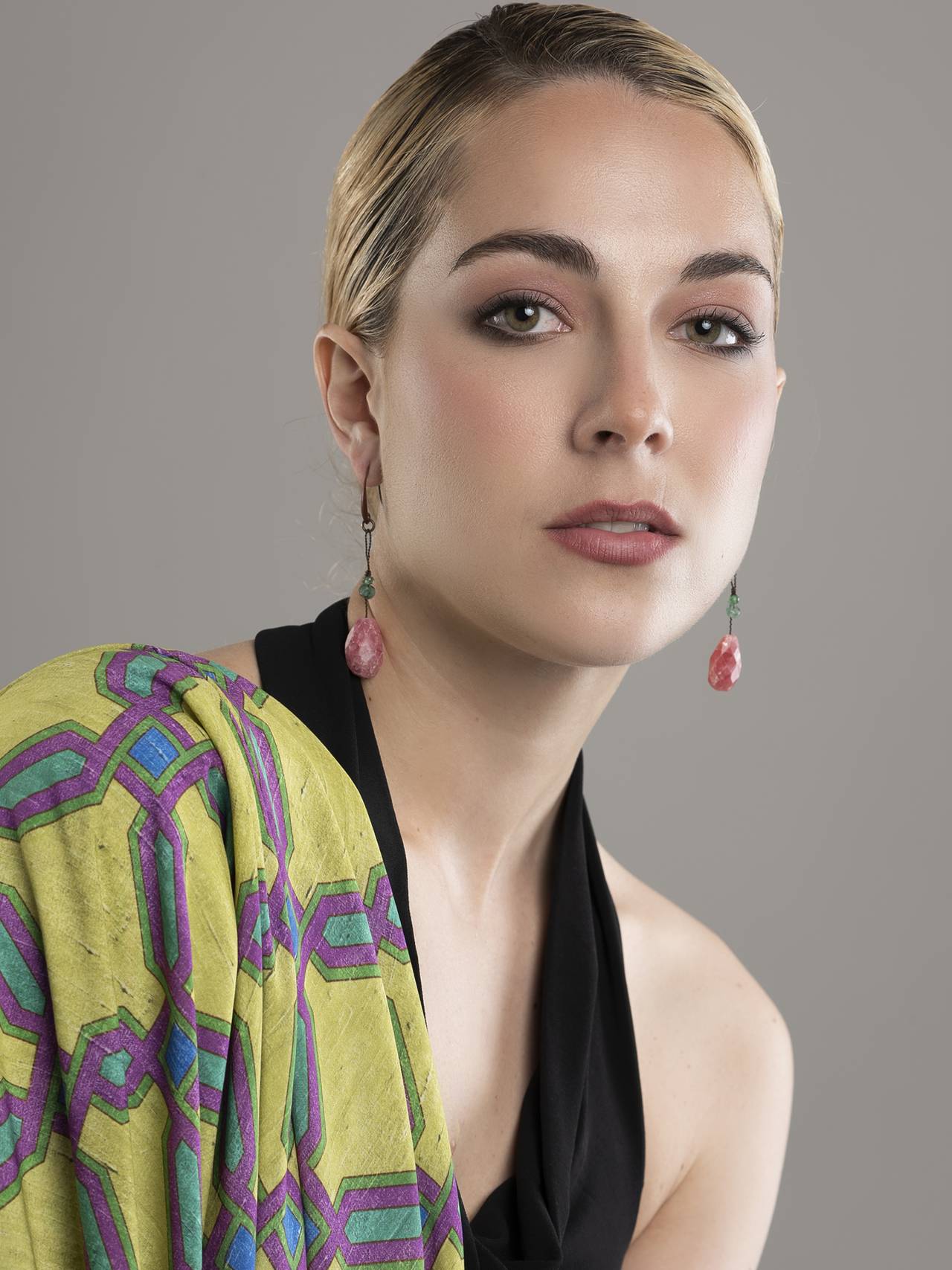 Drop Earrings “La Rose” Rhodochrosite