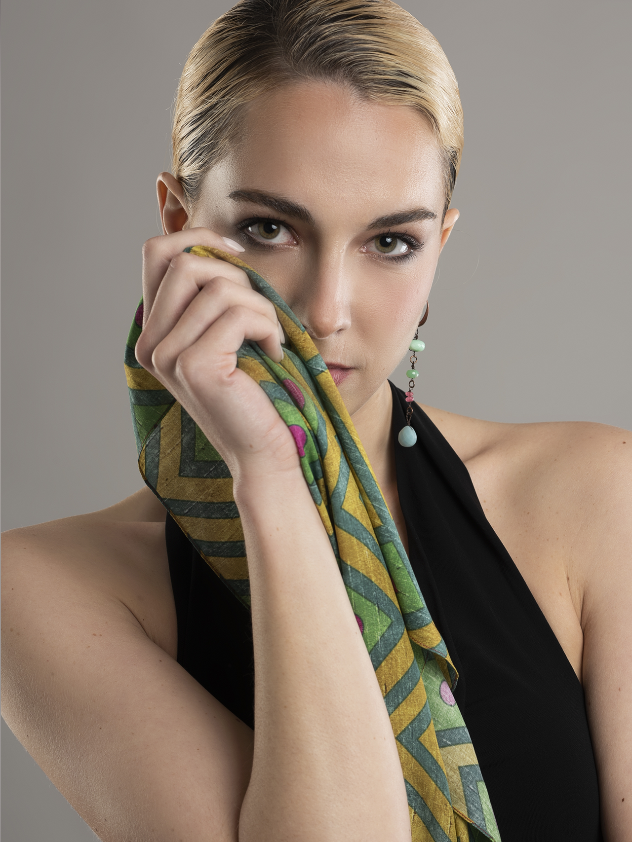 Drop Earrings “Le Silence” Chrysoprase
