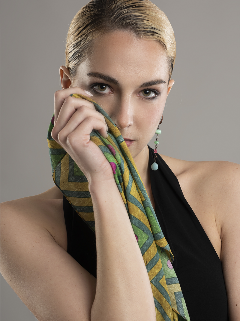 Drop Earrings “Le Silence” Chrysoprase