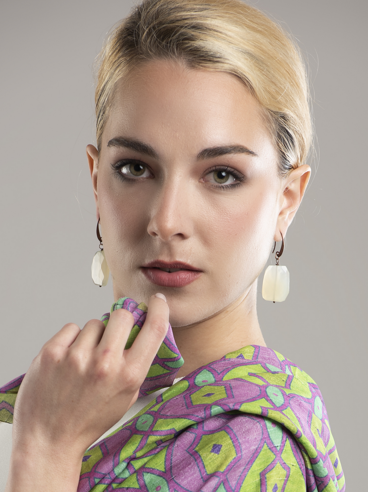 Drop Earrings Opaline Chalcedony