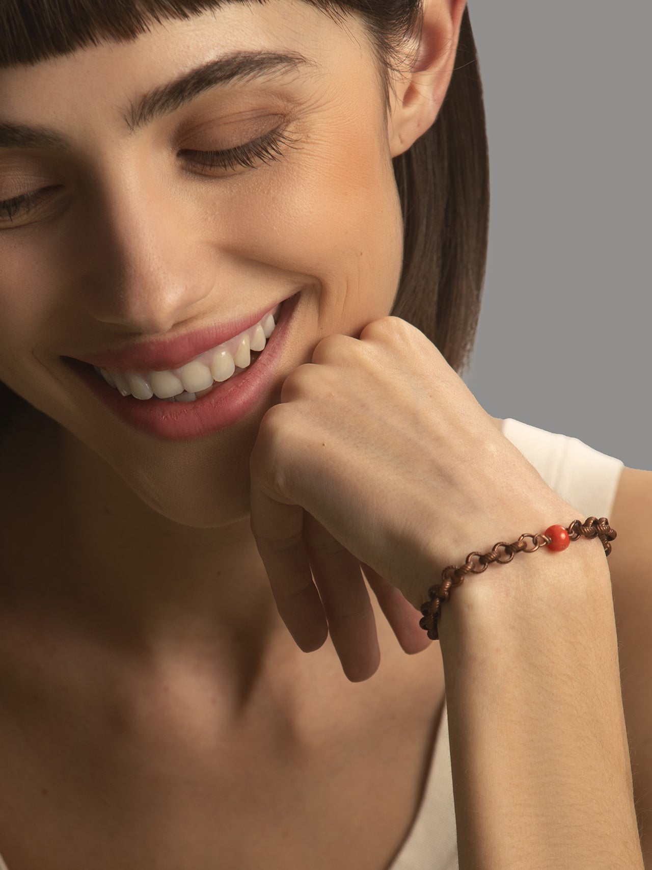 Unisex Bracelet “Tobago” Coral Bamboo