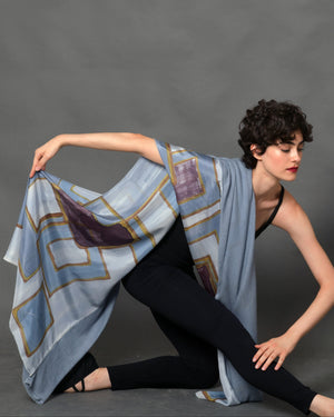 Women's Silk & Cashmere Stole “Le Finestre Sul Mare”