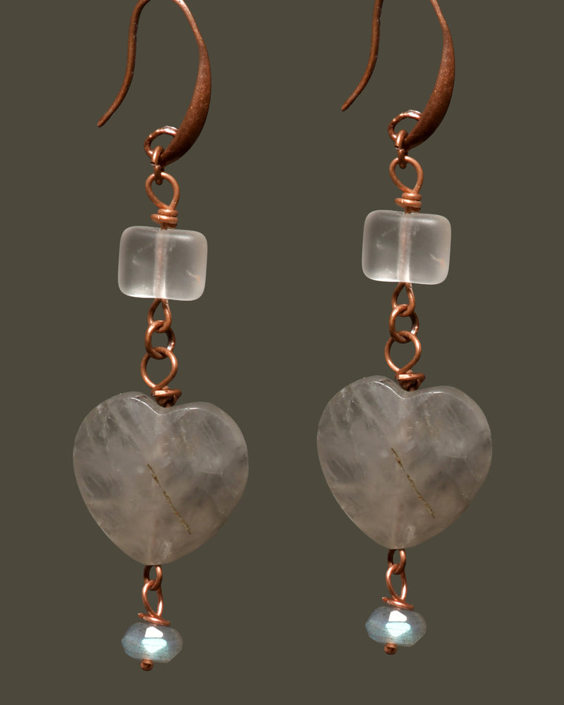 Women's Drop Earrings "Hearts"