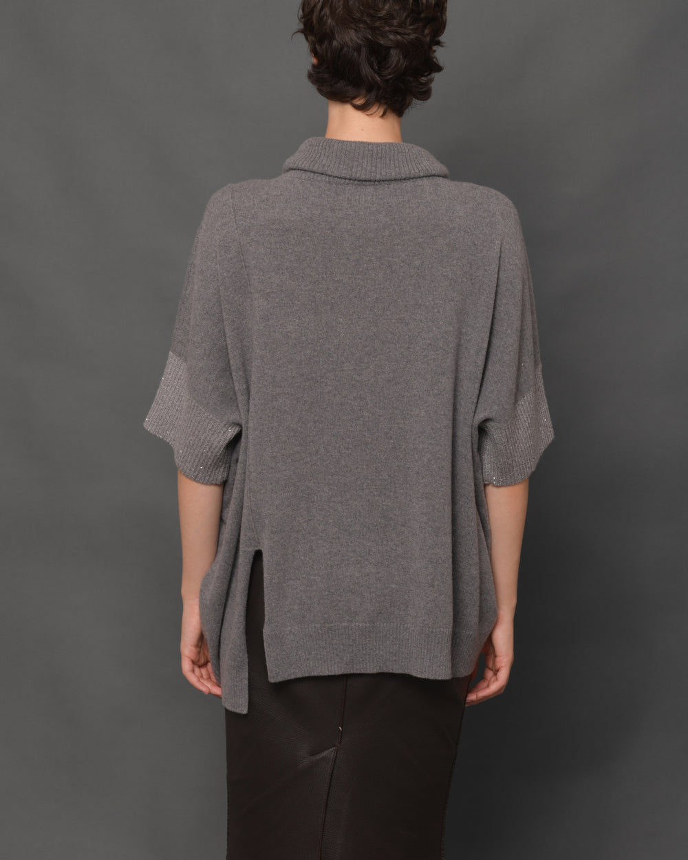 Women's Cashmere Cape Sweater Sequins