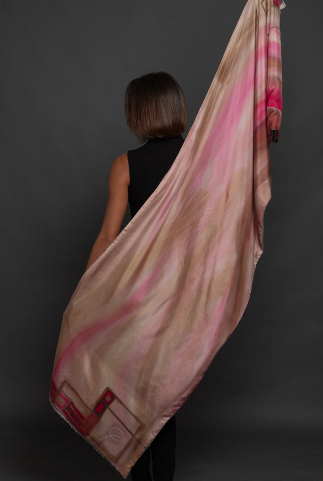 Women's Silk Shawl "Meditation Time"