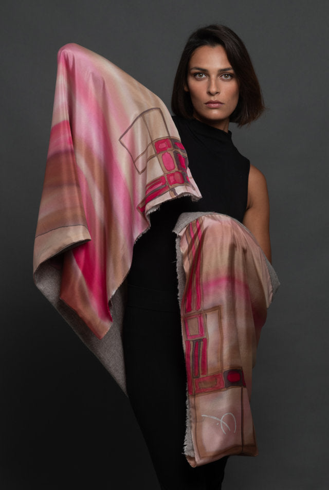Women's Silk Shawl "Meditation Time"