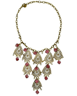 Necklace Rose Pink Beads