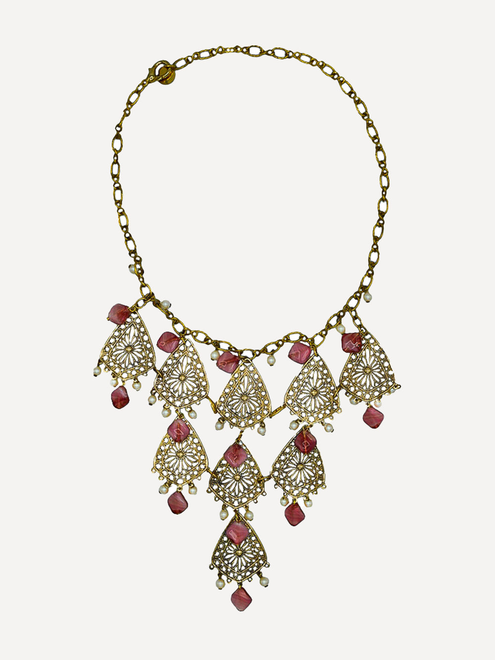 Necklace Pink Beads