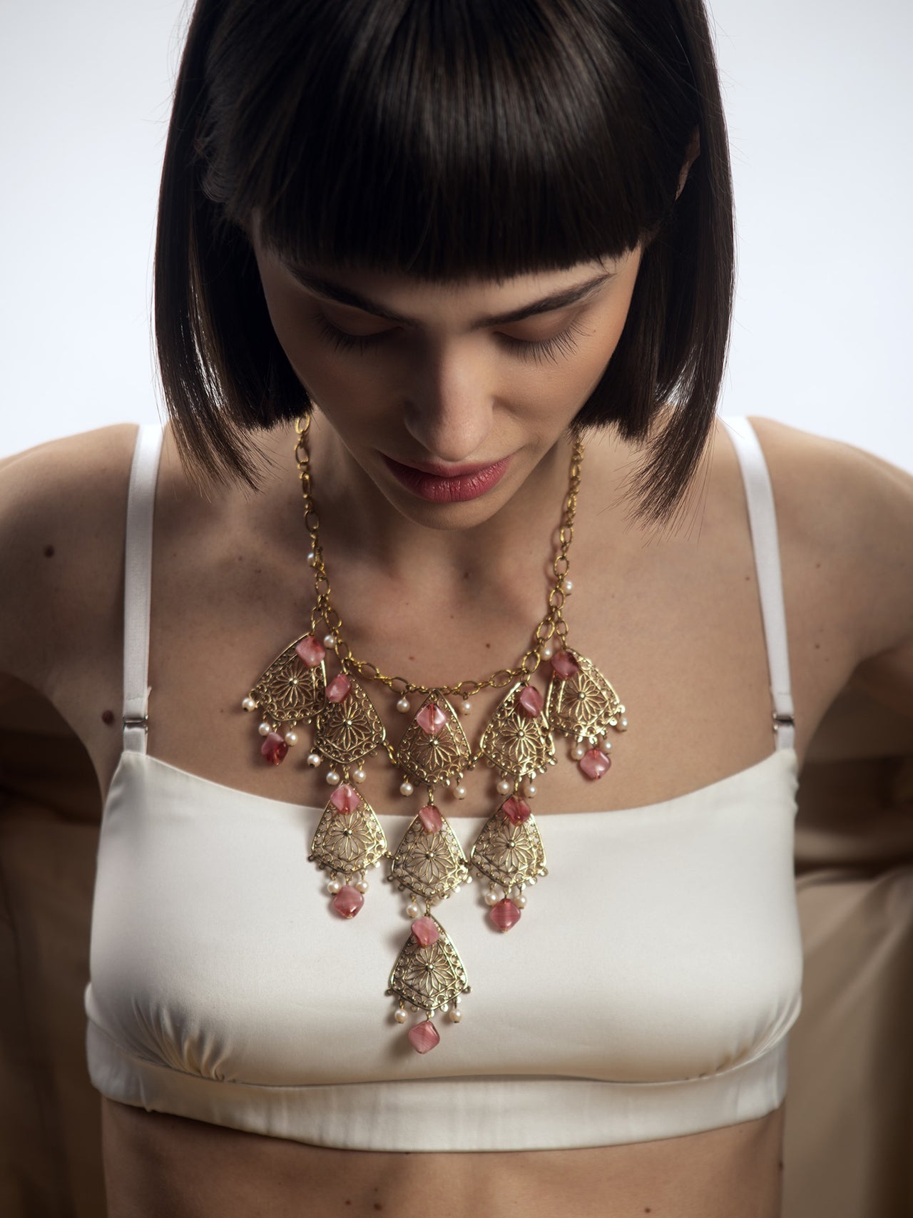 Necklace Pink Beads