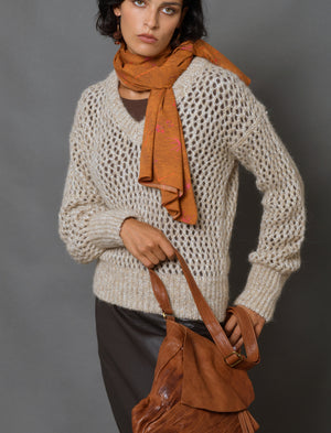 Women's Alpaca Wool V-Neck Sweater