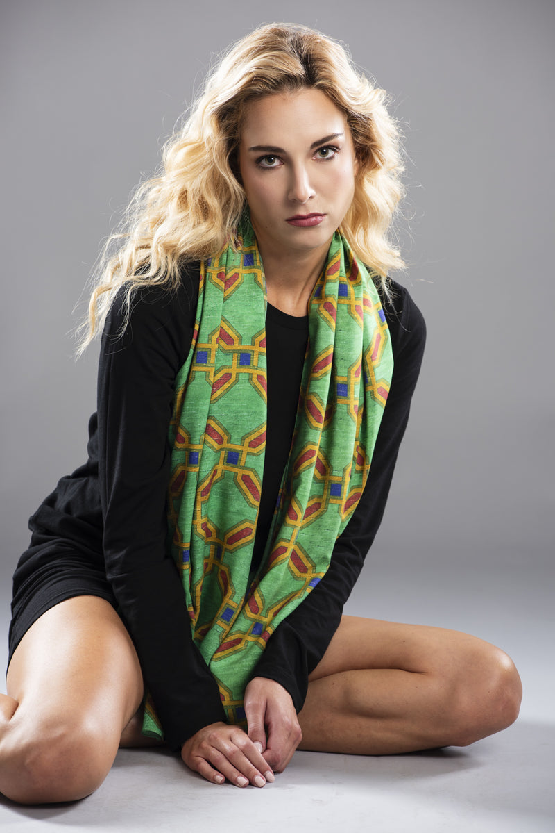 Women's Scarf "Octagonal Gallery" Green