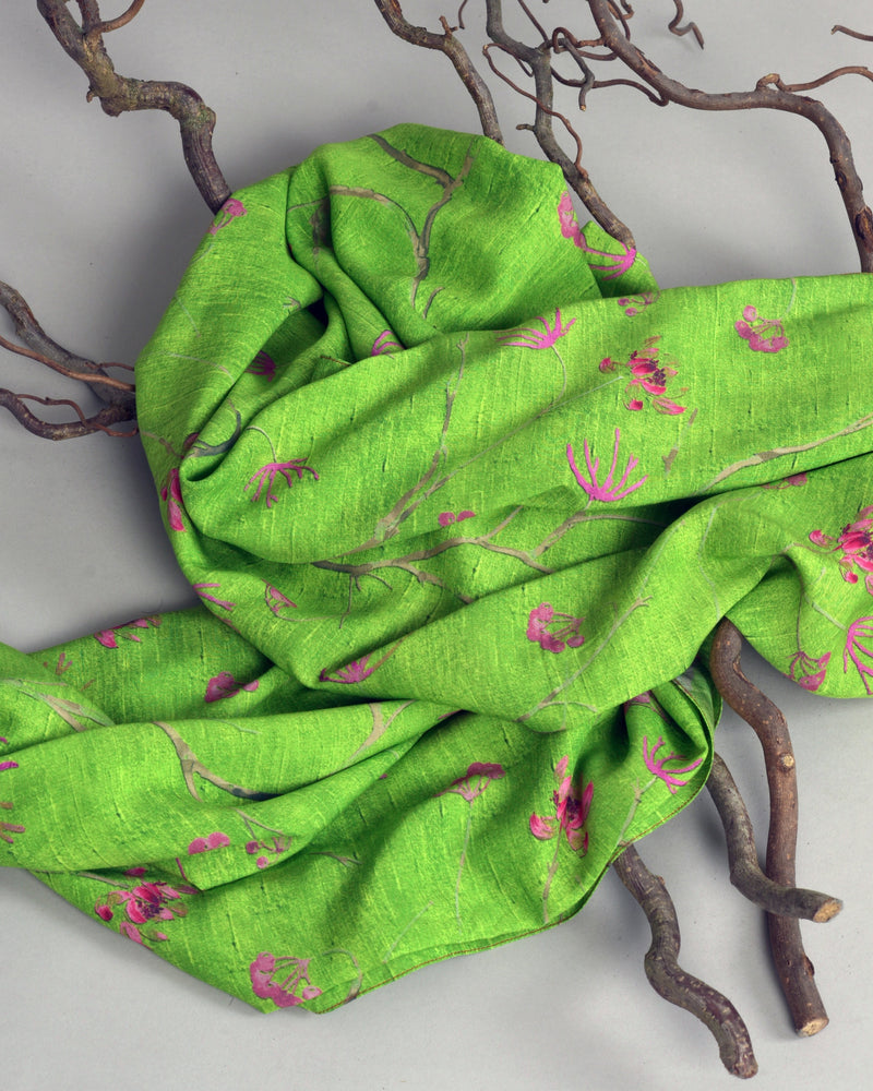 Oriental Ramage Scarf Cherry Blossoms Tribute to Milan
