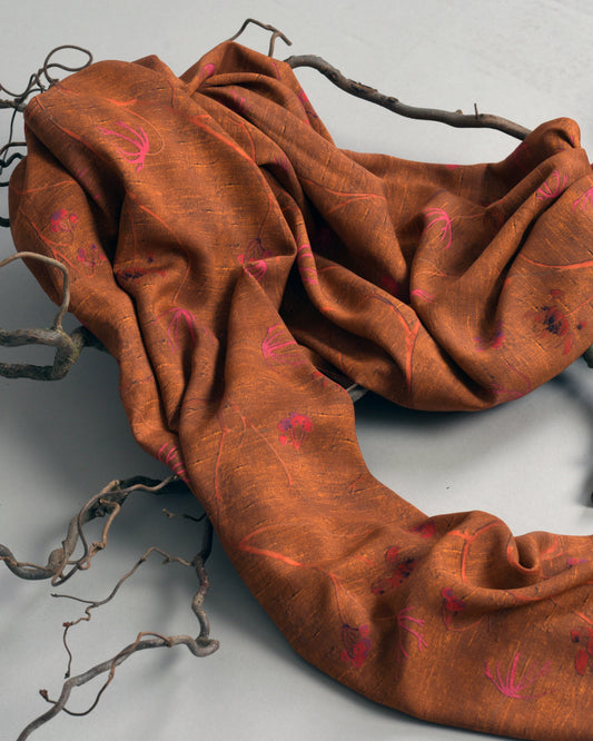 Oriental Ramage Scarf Rust Tribute to Milan