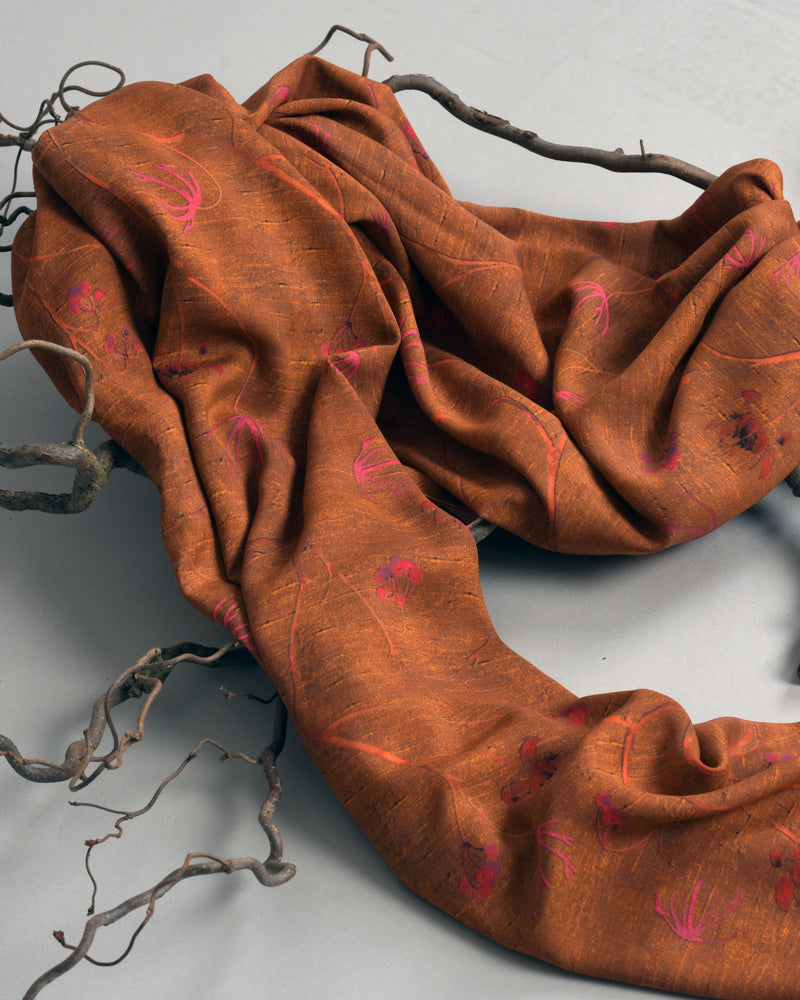 Oriental Ramage Scarf Rust Tribute to Milan