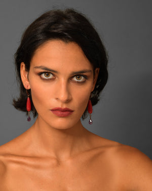 Women's Drop Earrings “Red Candle”