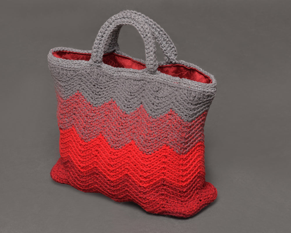 Cotton Crocheted Mini Bag Milano Grey Rubino