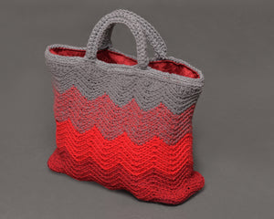 Cotton Crocheted Mini Bag Milano Grey Rubino