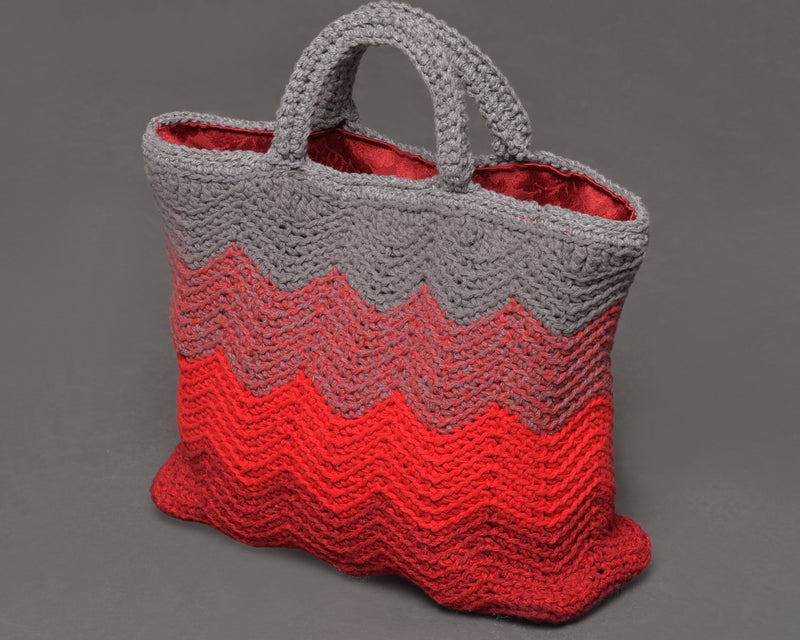 Cotton Crocheted Mini Bag Milano Grey Rubino