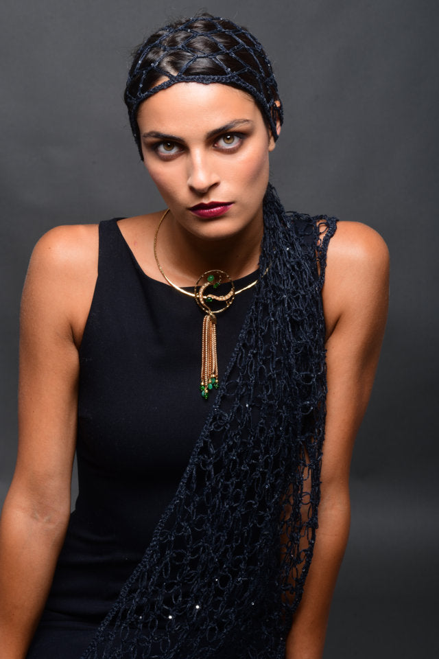 Women's Crochet Stole "Starry Night"