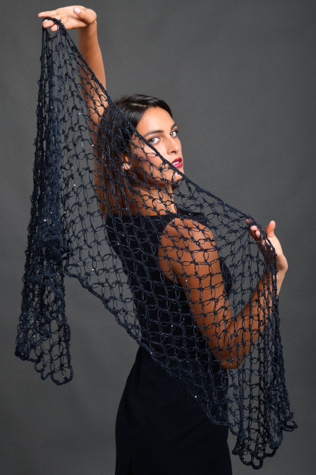 Women's Crochet Stole "Starry Night"