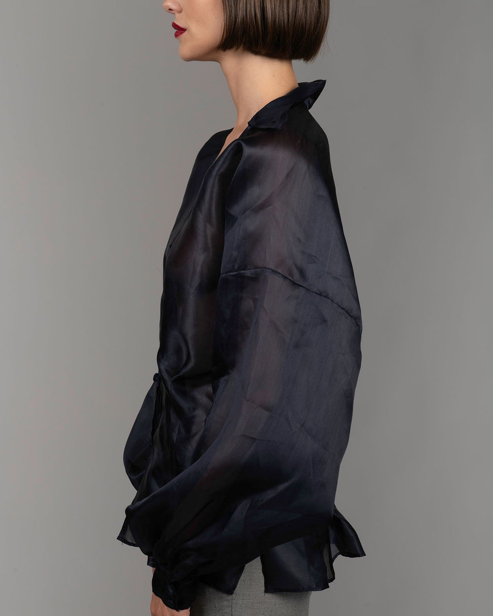 Organza Silk Blouse Midnight Blue