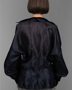 Organza Silk Blouse Midnight Blue