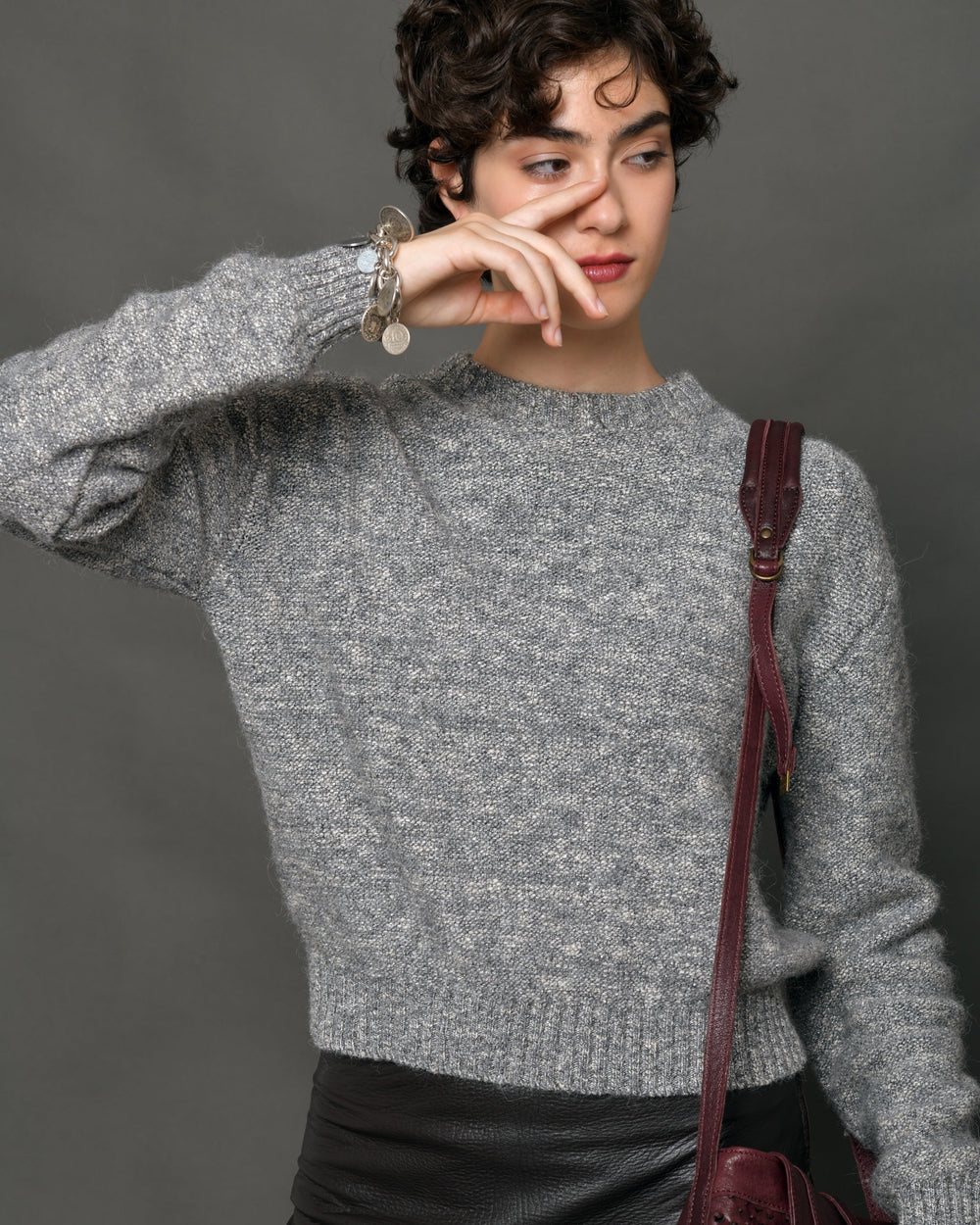 Women's Wool Blend Crew-Neck Sweater